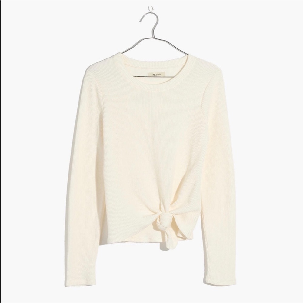 Madewell Texture & Thread Jacquard Knot-Front Top XL